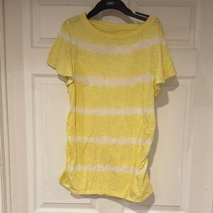 Sonoma Maternity Sunny Yellow and White Striped Tee